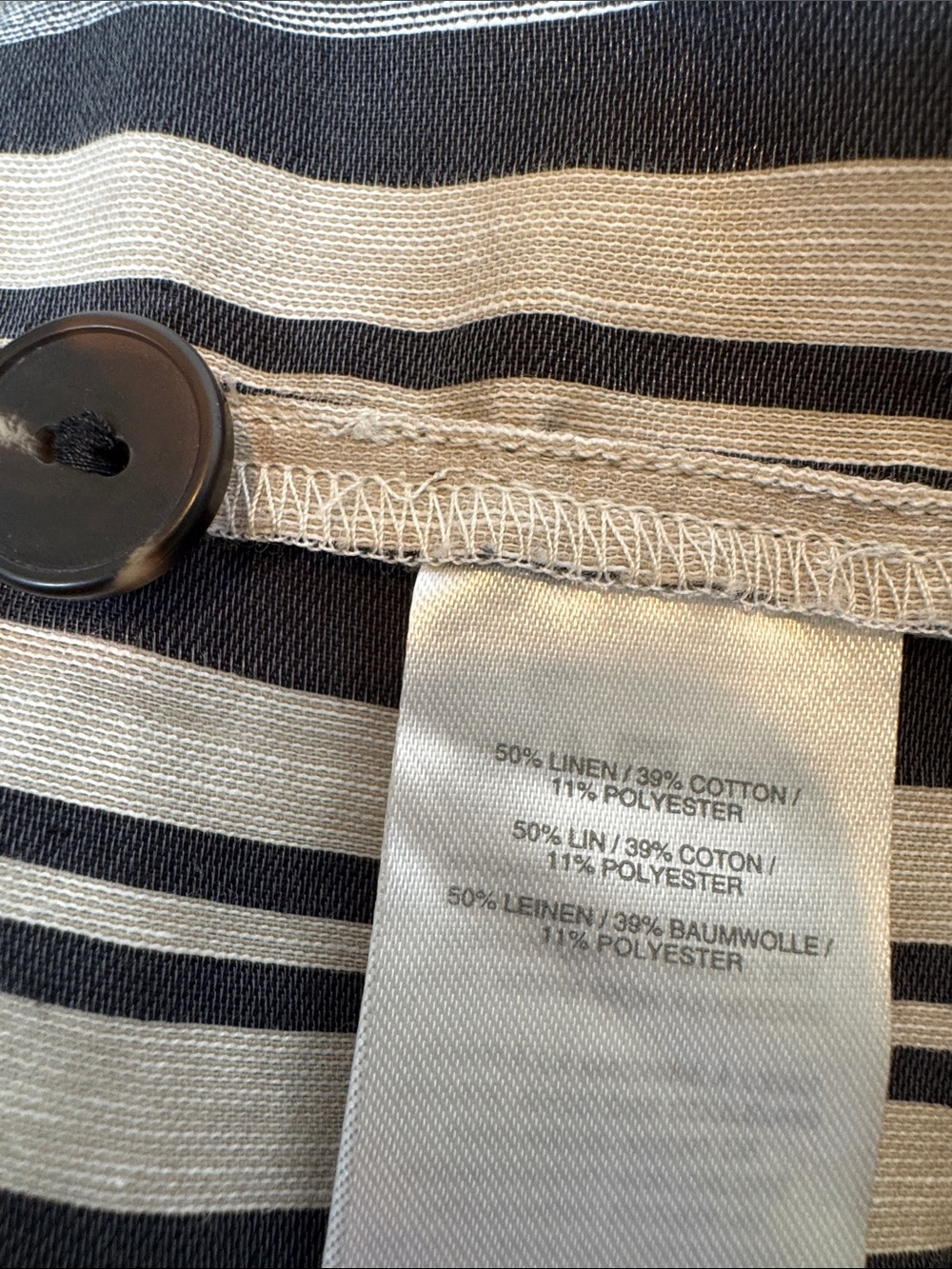 Madewell Evelyn Stripe Apron Mini Dress Linen Blend Cross Back Pockets Size 4 - Picture 6 of 8